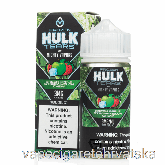 Vape Cigareta Smrznuta Zelena Jabuka Slamka Dinja Za žvakanje - Hulk Tears - 100 Ml 0 Mg